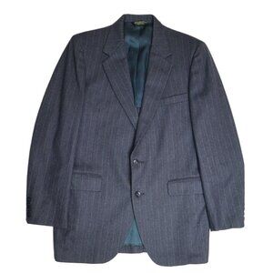 VINTAGE MEN'S GRAY PINSTRIPE BLAZER JACKET - GLENCARLYN - SIZE 42R